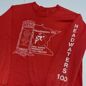 Vintage 80s 1985 Finishers T Shirt Mens M Long Sleeve Minnesota Headwaters 100